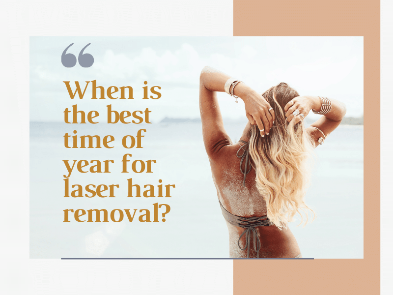 The best time of year for laser hair removal graphic.